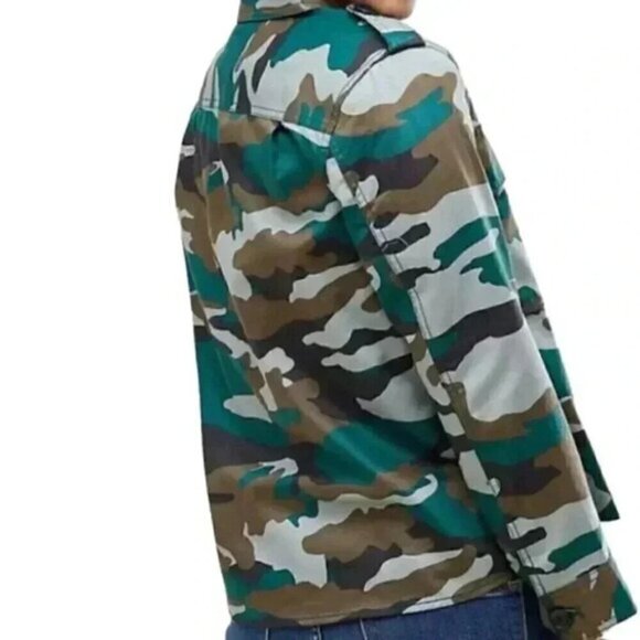 J.Crew Mercantile Camo Utility Shacket Green Brown Size Small - Picture 3 of 16